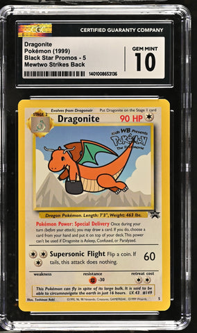 Dragonite #5 1999 Black Star Promos CGC 10