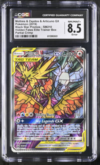Moltres & Zapdos & Articuno GX #SM210 2019 Black Star Promos CGC 8.5 Crimp Error