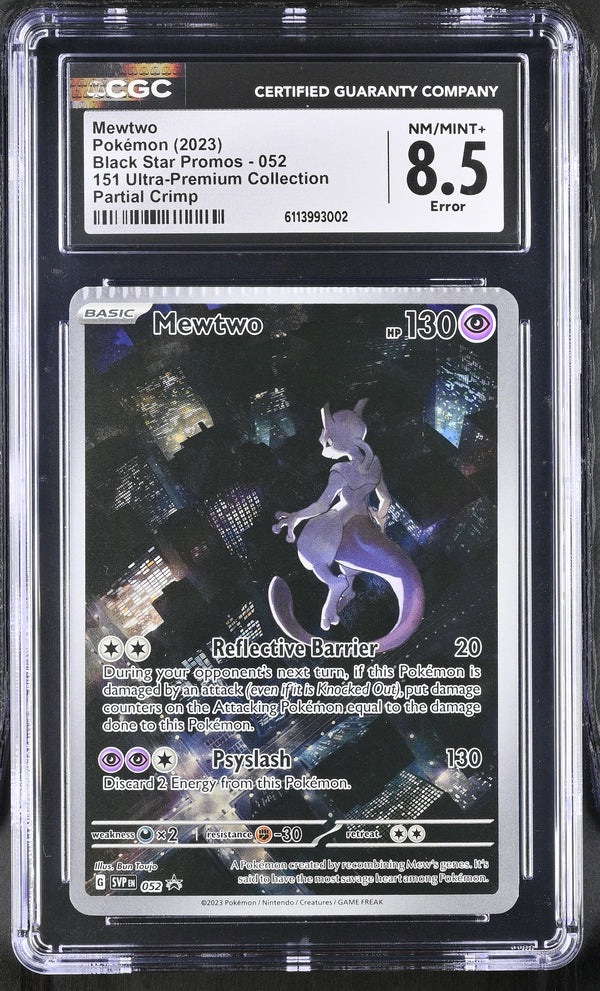 Mewtwo #052 2023 Black Star Promos CGC 8.5 Crimp Error