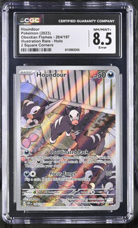 Houndour #204/197 2023 Obsidian Flames CGC 8.5 2 Square Corners Error