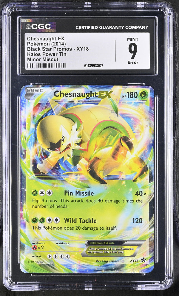 Chesnaught EX #XY18 2014 Black Star Promos CGC 9 Miscut Error