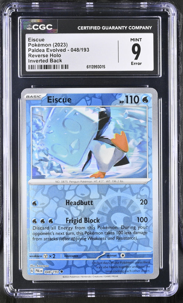 Eiscue #048/193 2023 Paldea Evolved CGC 9 Inverted Back Error