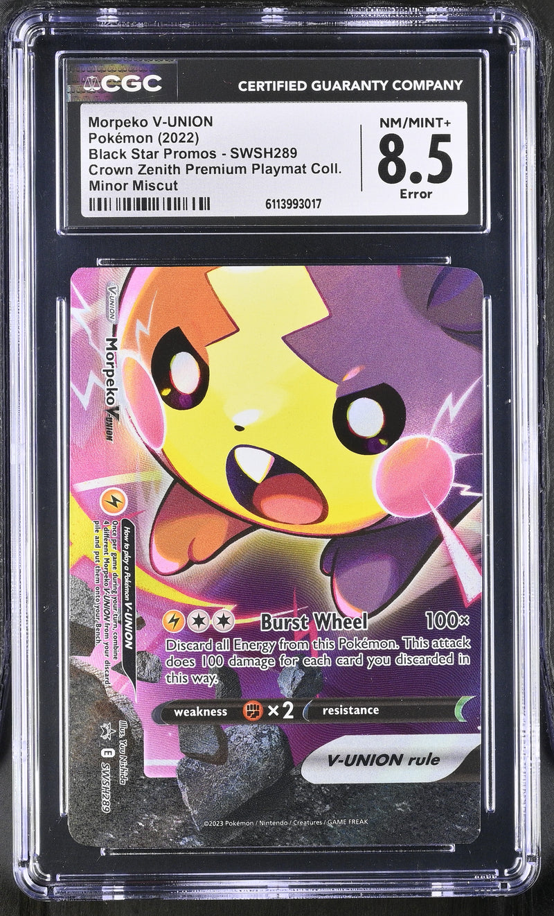 Morpeko V-UNION #SWSH289 2022 Black Star Promos CGC 8.5 Miscut Error