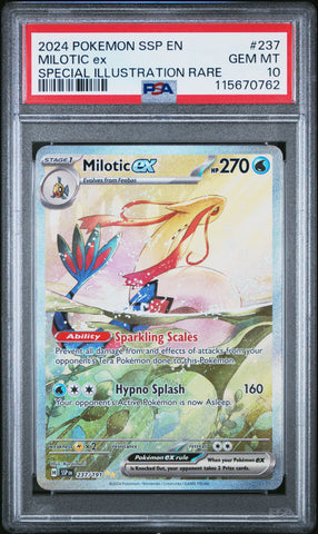 Milotic Ex #237 2024 Pokemon Ssp En-Surging Sparks PSA 10