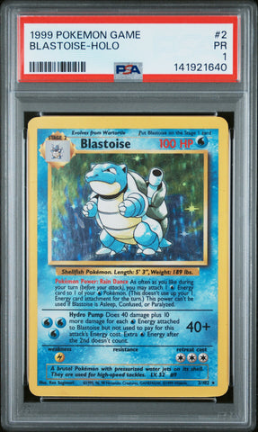 Blastoise-Holo #2 1999 Pokemon Game PSA 1