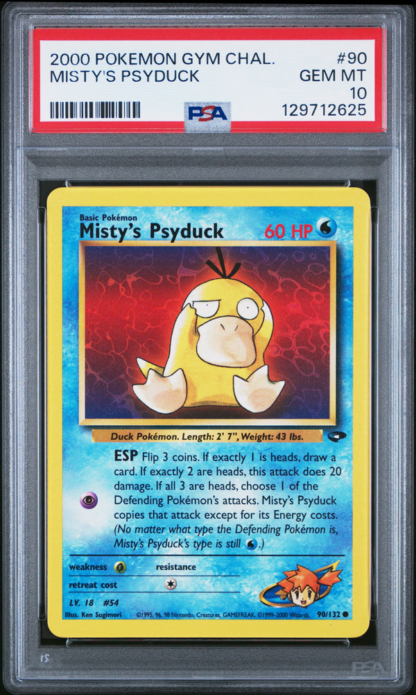 Misty's Psyduck #90 2000 Pokemon Gym Challenge PSA 10