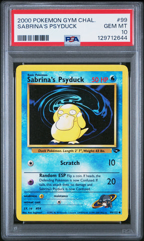 Sabrina's Psyduck #99 2000 Pokemon Gym Challenge PSA 10