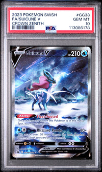 Suicune V #GG38 2023 Pokemon Sword And Shield Crown Zenith PSA 10
