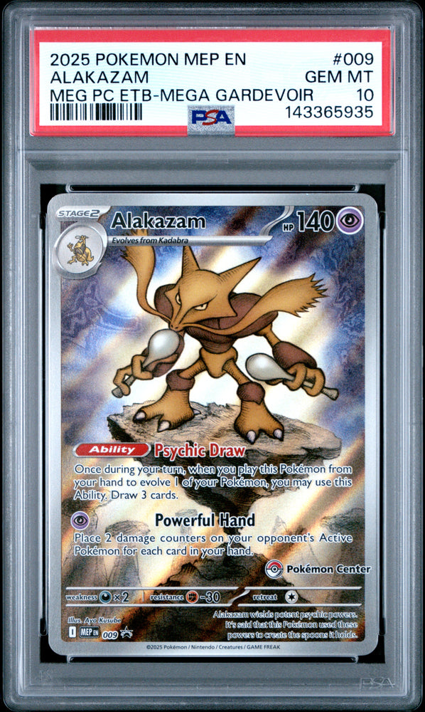 Alakazam #009 2025 Pokemon Mep En-Me Black Star Promo PSA 10