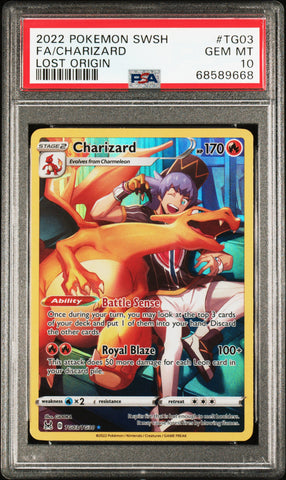 Charizard #TG03 2022 Pokemon Sword & Shield Lost Origin PSA 10