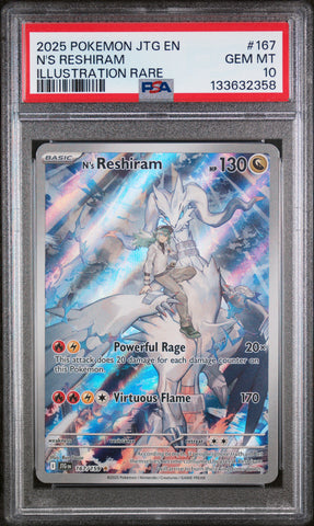 N's Reshiram #167 2025 Pokemon Jtg En-Journey Together PSA 10