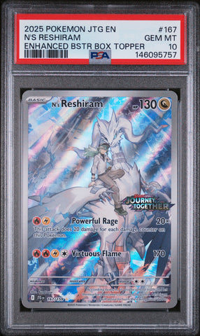 N's Reshiram #167 2025 Pokemon Jtg En-Journey Together Stamped PSA 10
