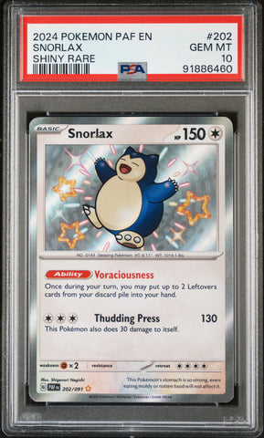 Snorlax #202 2024 Pokemon Paf En-Paldean Fates PSA 10 a