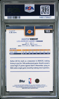 Dalton Knecht #153 2025 Topps PSA 9 Holo Foil
