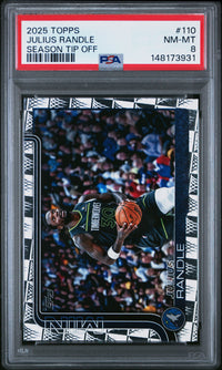 Julius Randle #110 2025 Topps PSA 8 Season Tip Off