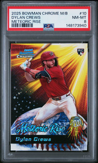 Dylan Crews #10 2025 Bowman Chrome Mega Box Meteoric Rise PSA 8