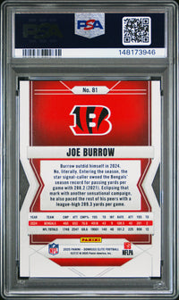 Joe Burrow #81 2025 Panini Donruss Elite PSA 9 Status Metallic Orange