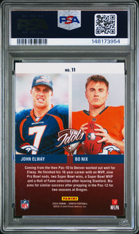 Bo Nix/John Elway #11 2024 Panini Zenith Idols PSA 8