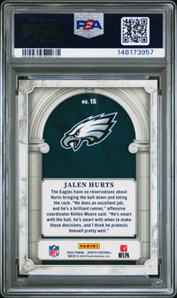 Jalen Hurts #15 2024 Panini Zenith Z Marquee PSA 9