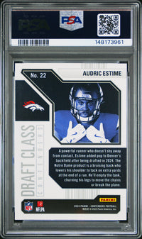 Audric Estime #22 2024 Panini Contenders Draft Class PSA 9 Bronze