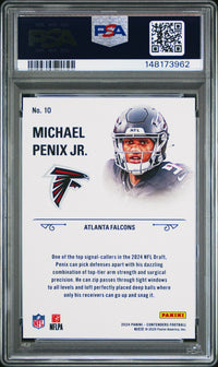 Michael Penix Jr. #10 2024 Panini Contenders Rookie Stallions PSA 10