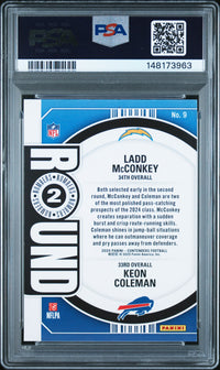 Mcconkey/Coleman #9 2024 Panini Contenders Round Numbers PSA 8 Red