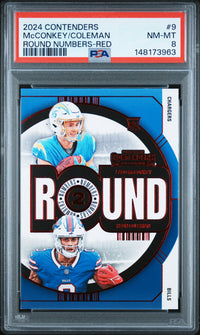 Mcconkey/Coleman #9 2024 Panini Contenders Round Numbers PSA 8 Red