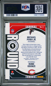Penix Jr./Odunze #3 2024 Panini Contenders Round Numbers PSA 7