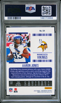 Aaron Jones #64 2024 Panini Contenders PSA 10 Blue Game Ticket