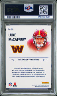 Luke Mccaffrey #20 2024 Panini Contenders Rookie Stallions PSA 8