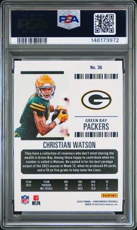 Christian Watson #36 2024 Panini Contenders PSA 10 Red Game Ticket