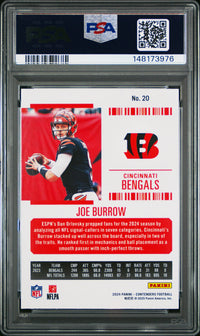 Joe Burrow #20 2024 Panini Contenders PSA 10 Red Game Ticket