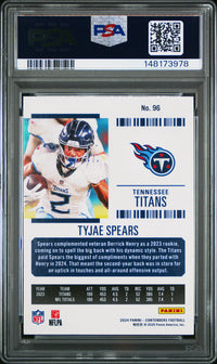 Tyjae Spears #96 2024 Panini Contenders PSA 10 Red Game Ticket