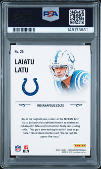 Laiatu Latu #25 2024 Panini Contenders Rookie Stallions PSA 9