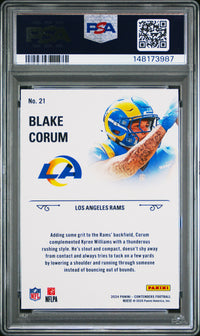 Blake Corum #21 2024 Panini Contenders Rookie Stallions PSA 10