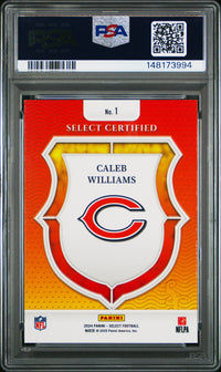 Caleb Williams #1 2024 Panini Select Select Certified Rookies PSA 10