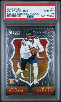 Caleb Williams #1 2024 Panini Select Select Certified Rookies PSA 10