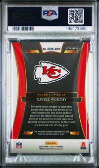 Xavier Worthy #DSMXWY 2024 Panini Select PSA 8 Rookie Swatchs Red