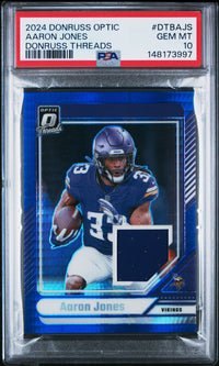 Aaron Jones #DTBAJS 2024 Panini Donruss Optic Donruss Threads PSA 10