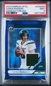 Aaron Rodgers #DTBARS 2024 Panini Donruss Optic Donruss Threads PSA 9