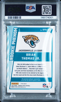Brian Thomas Jr. #RPBBTJ 2024 Panini Donruss Optic Rookie Phenoms Relics PSA 9