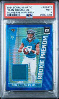 Brian Thomas Jr. #RPBBTJ 2024 Panini Donruss Optic Rookie Phenoms Relics PSA 9