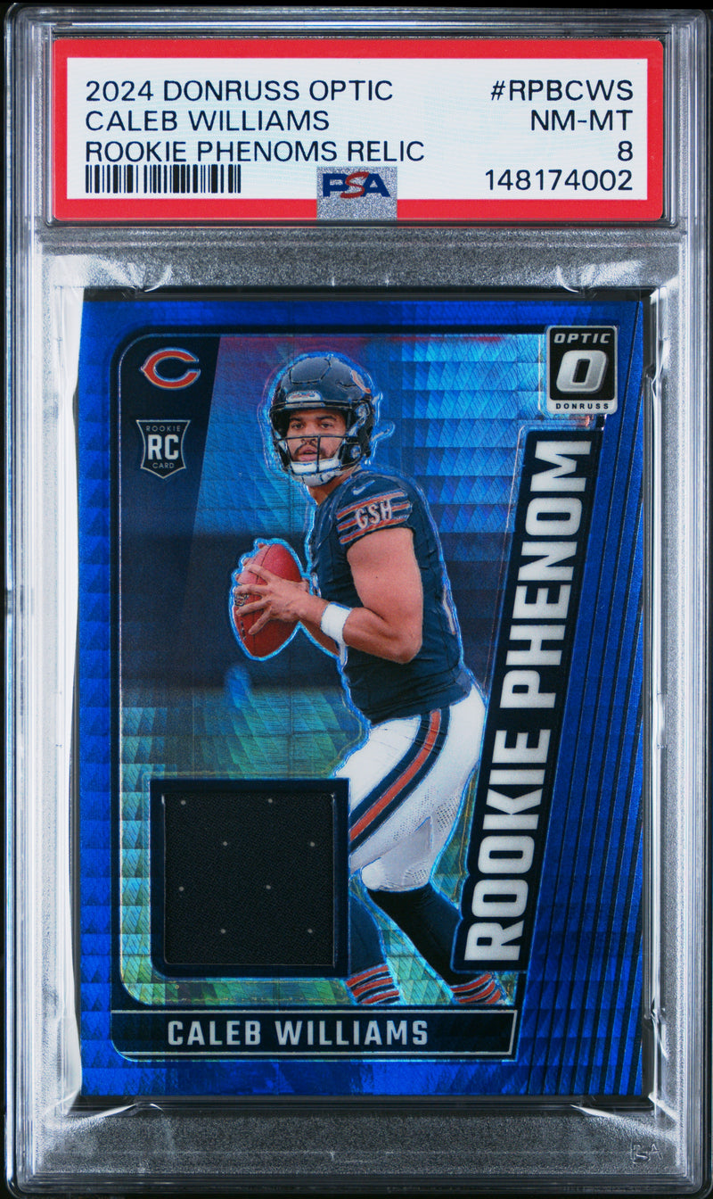 Caleb Williams #RPBCWS 2024 Panini Donruss Optic Rookie Phenoms Relics PSA 8