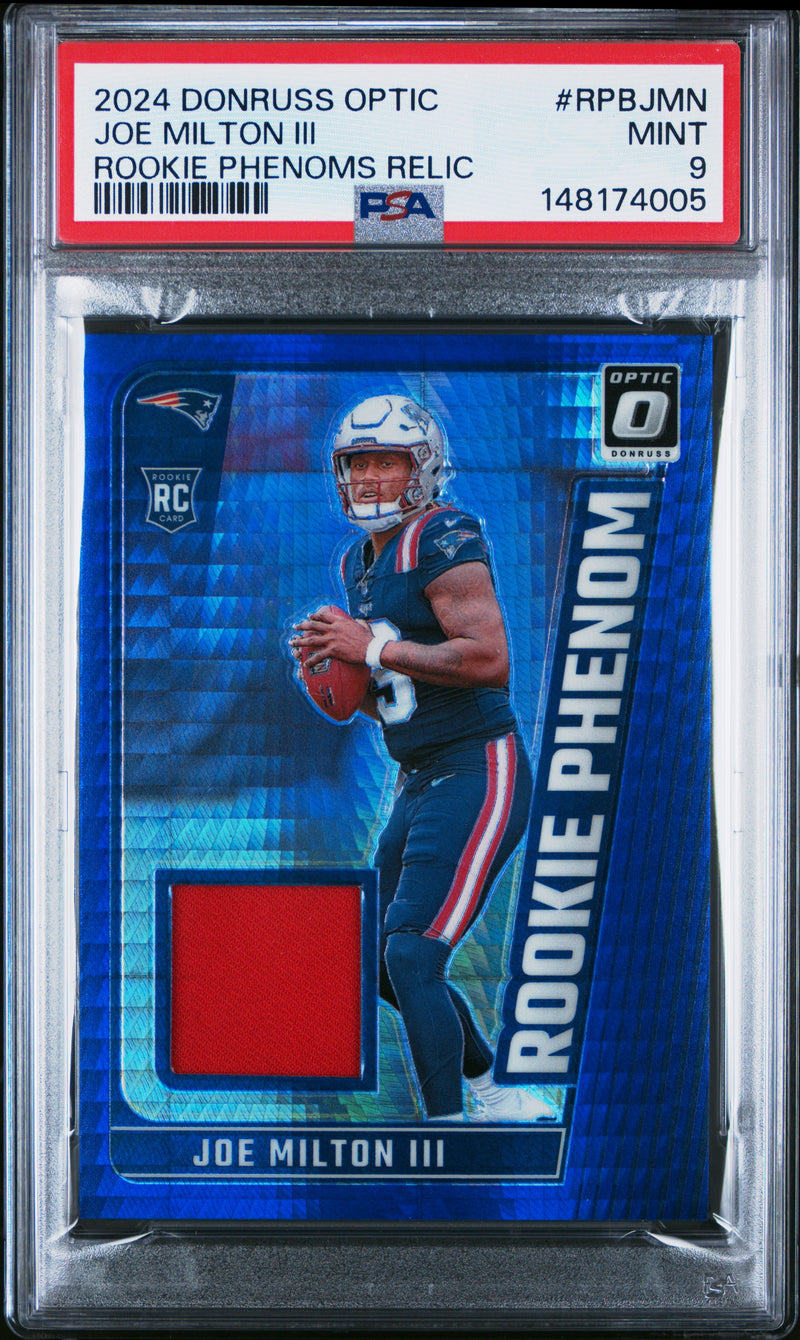 Joe Milton Iii #RPBJMN 2024 Panini Donruss Optic Rookie Phenoms Relics PSA 9