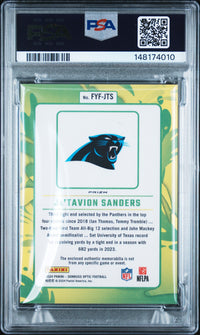Ja'Tavion Sanders #FYFJTS 2024 Panini Donruss Optic First Year Relic PSA 10