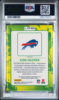 Keon Coleman #FYFKCN 2024 Panini Donruss Optic First Year Fresh Relic PSA 7