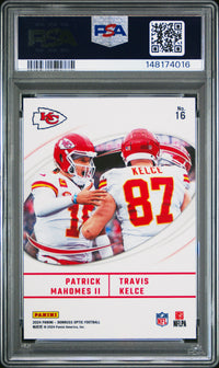 Mahomes Ii/Kelce #16 2024 Panini Donruss Optic Best Tuddys PSA 10