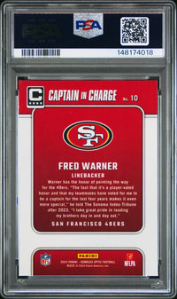 Fred Warner #10 2024 Panini Donruss Optic Captain In Charge PSA 9