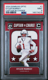 Kyler Murray #1 2024 Panini Donruss Optic Captain In Charge PSA 9