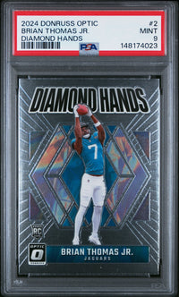 Brian Thomas Jr. #2 2024 Panini Donruss Optic Diamond Hands PSA 9